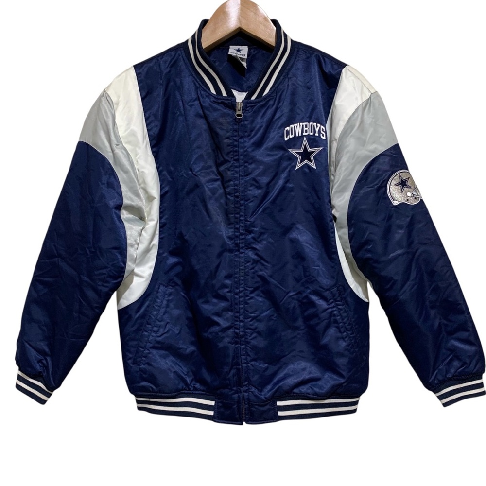 NFL Dallas Cowboys Kids Blue and White Zip Up Jacket Size XL Sportswear Fan
